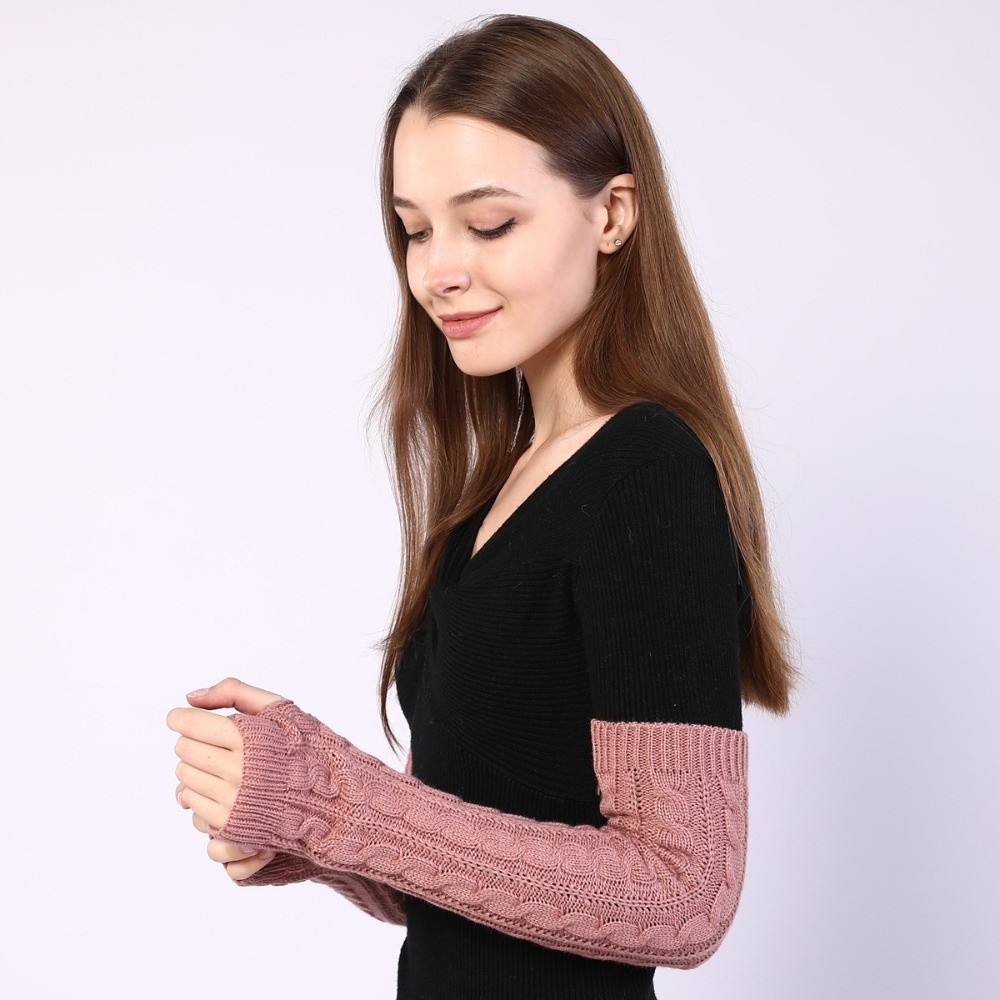 Fingerless Glove Knit - Панк-перчатки без пальцев однотонного черного цвета,