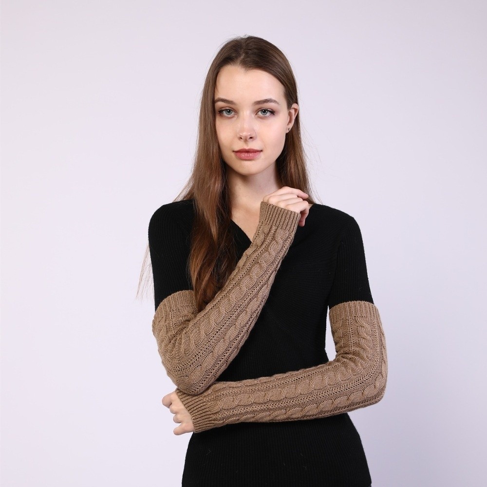 Fingerless Glove Knit - Повседневные однотонные вязаные перчатки без пальцев