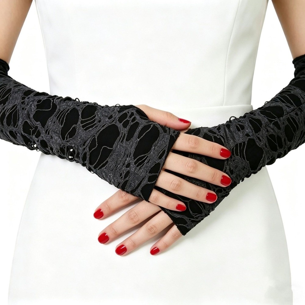 Длинные панк-перчатки в винтаж – обзор и цена Fingerless Glove Knit
