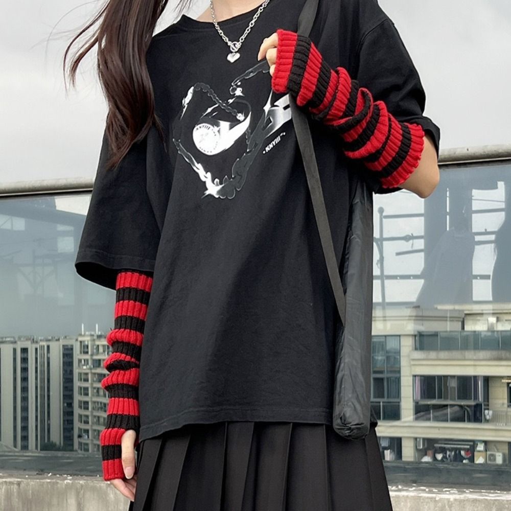 Уличная одежда Y2K: полосатые  – обзор и цена Fingerless Glove Knit