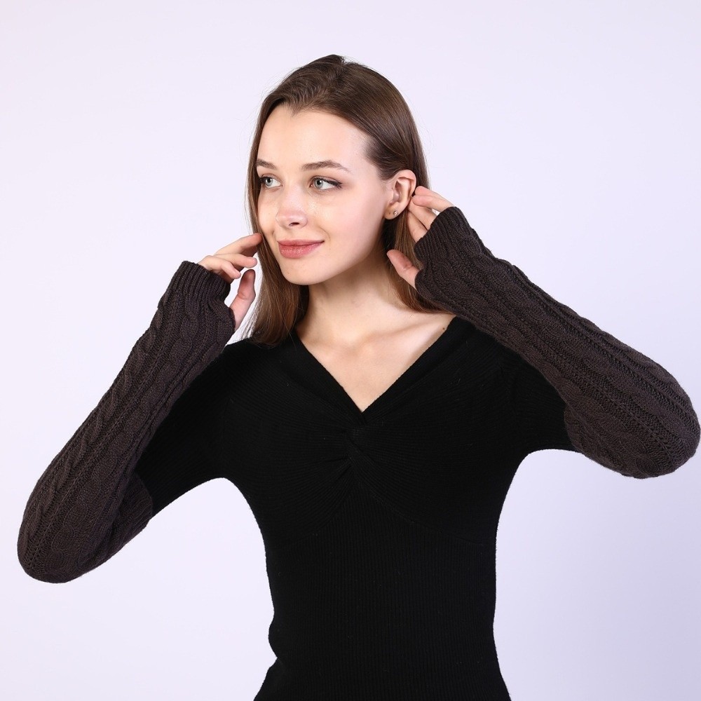 Повседневные однотонные вязаны – обзор и цена Fingerless Glove Knit