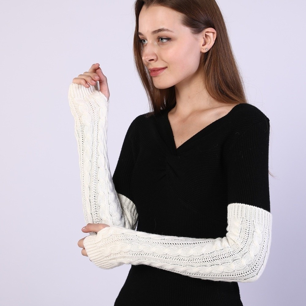 Повседневные однотонные вязаны – обзор и цена Fingerless Glove Knit